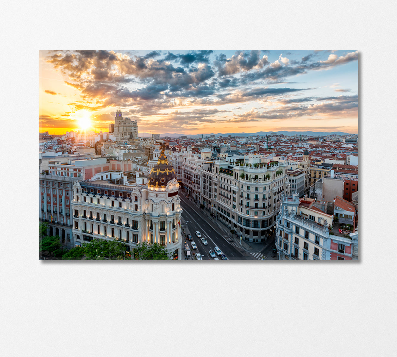 Madrid at Dusk Spain Canvas Print-Canvas Print-CetArt-1 Panel-24x16 inches-CetArt