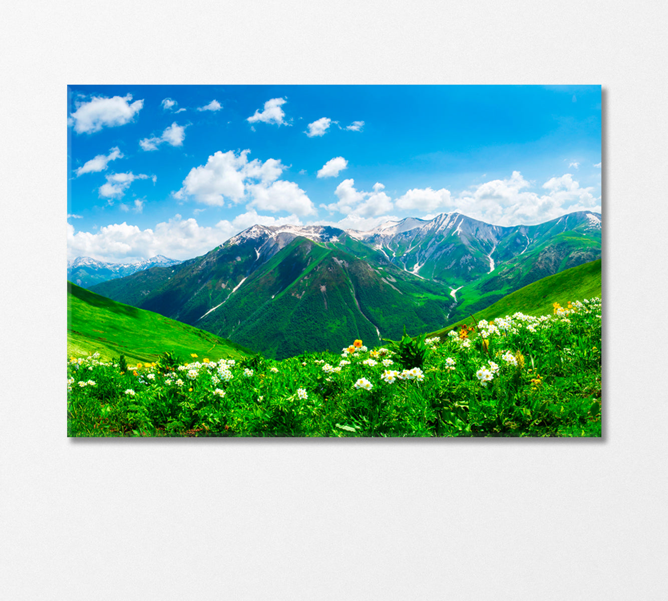 Mountain Landscape with Green Valley in Georgia Canvas Print-Canvas Print-CetArt-1 Panel-24x16 inches-CetArt