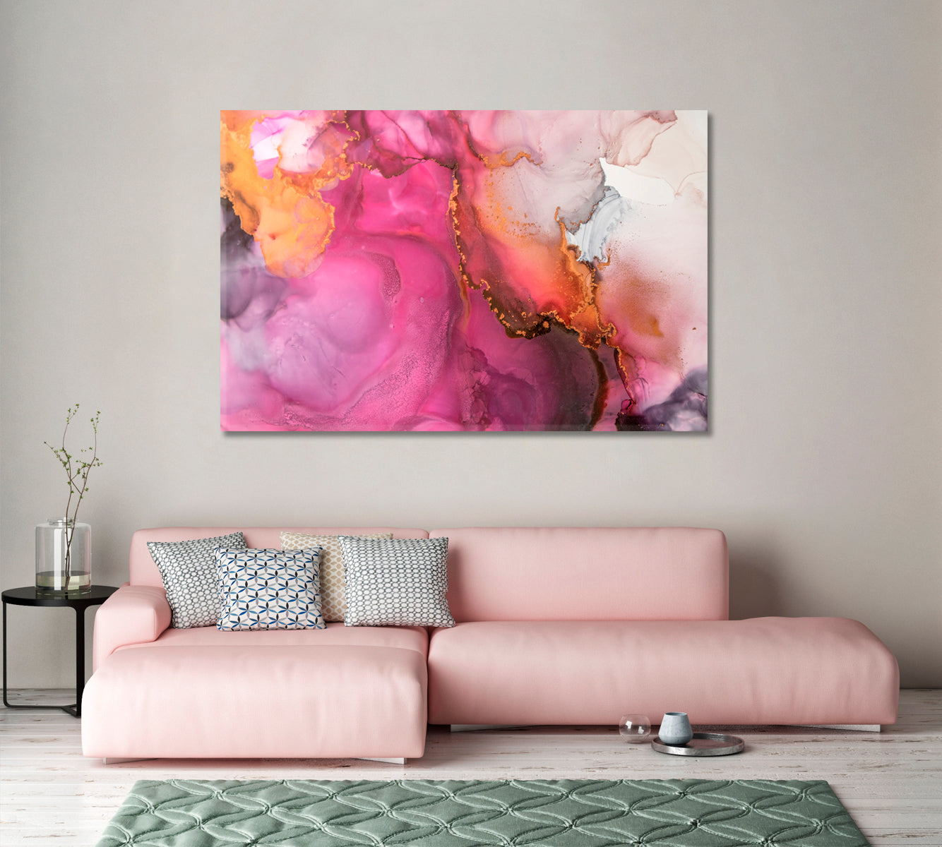 Abstract Colorful Purple Marble Canvas Print-Canvas Print-CetArt-1 Panel-24x16 inches-CetArt