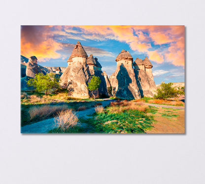 Valley of Magic Mushrooms Chavushin Cappadocia Canvas Print-Canvas Print-CetArt-1 Panel-24x16 inches-CetArt