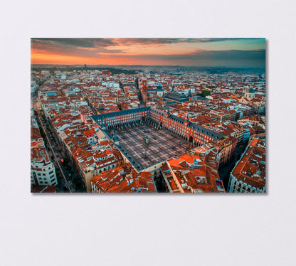 Madrid Plaza with Historic Buildings Spain Canvas Print-Canvas Print-CetArt-1 Panel-24x16 inches-CetArt