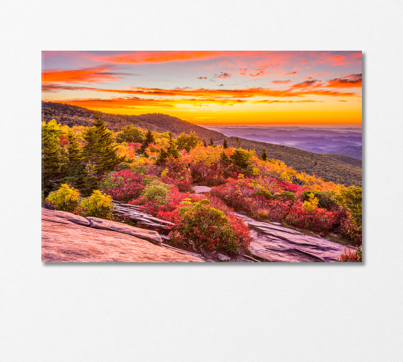 Grandpa Mountain in Autumn USA Canvas Print-Canvas Print-CetArt-1 Panel-24x16 inches-CetArt