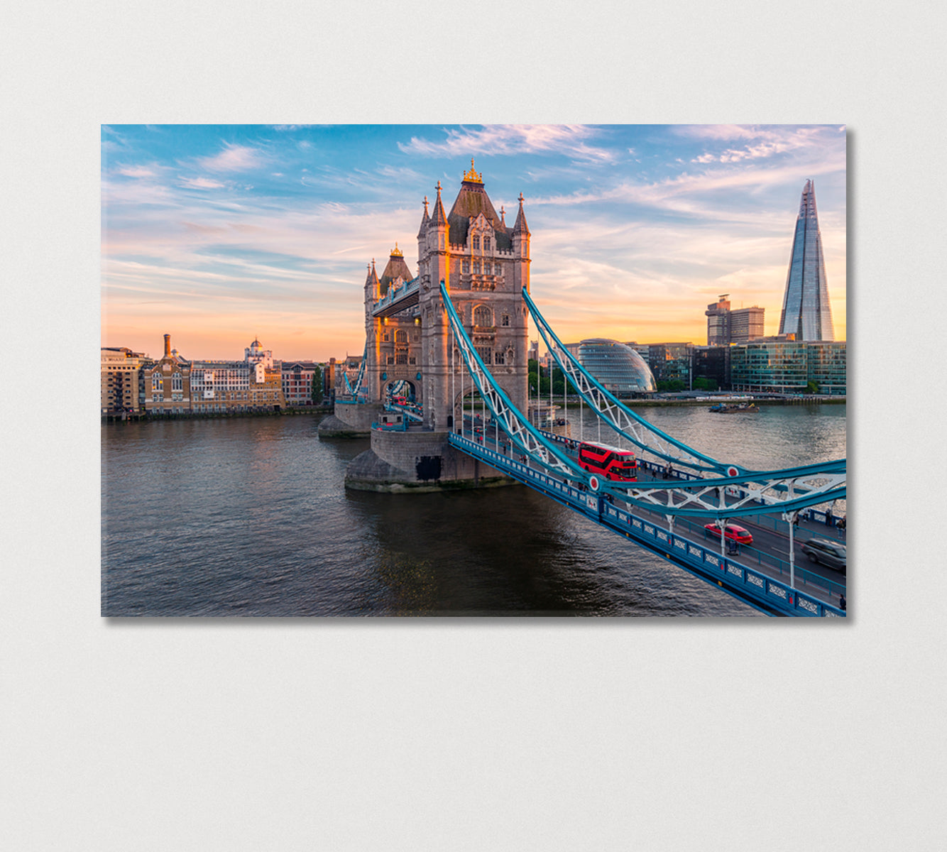 Tower Bridge in Sunset London UK Canvas Print-Canvas Print-CetArt-1 Panel-24x16 inches-CetArt