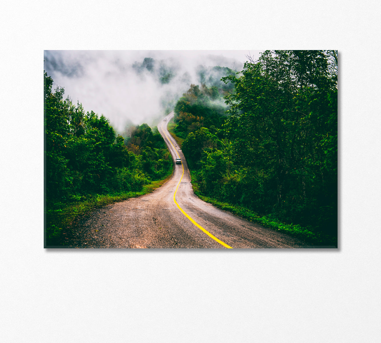 Foggy Mountain Road Canvas Print-Canvas Print-CetArt-1 Panel-24x16 inches-CetArt