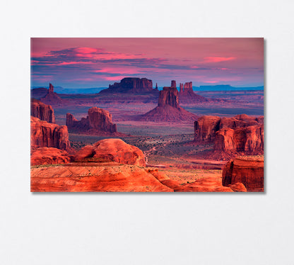 Sunrise at Hunts Mesa Monument Valley Arizona Canvas Print-Canvas Print-CetArt-1 Panel-24x16 inches-CetArt