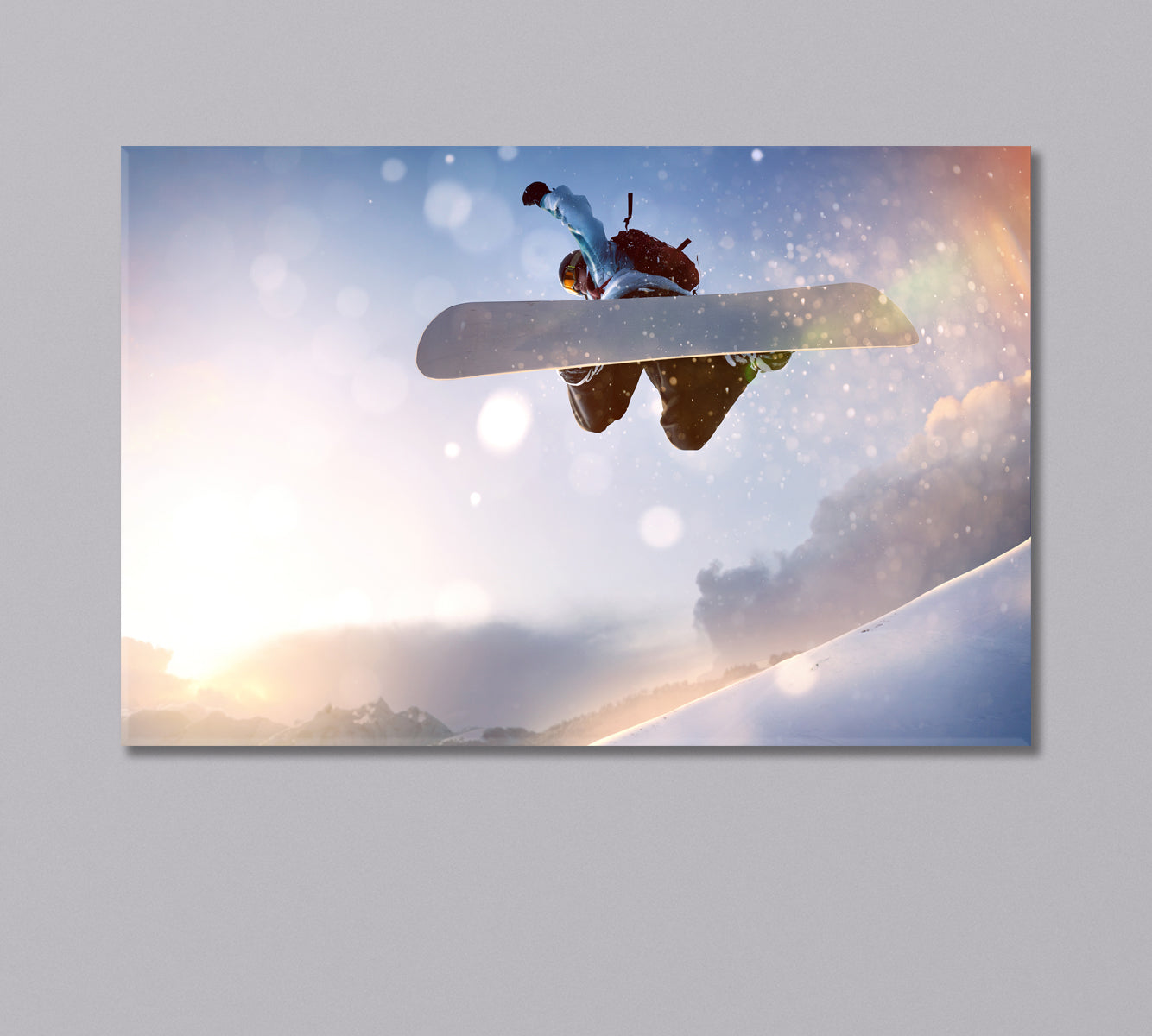 Snowboarder in Flight Canvas Print-Canvas Print-CetArt-1 Panel-24x16 inches-CetArt