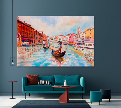 Venice Traveling In Gondola Canvas Print-Canvas Print-CetArt-1 Panel-24x16 inches-CetArt