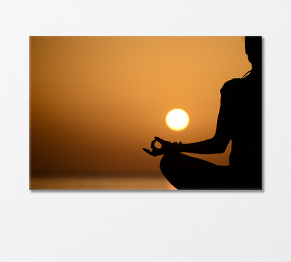 Silhouette of a Woman Doing Yoga Canvas Print-Canvas Print-CetArt-1 Panel-24x16 inches-CetArt