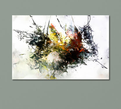 Splashing Yellow Black and Red Ink Canvas Print-Canvas Print-CetArt-1 Panel-24x16 inches-CetArt