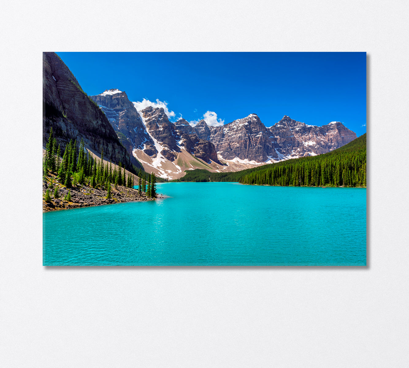 Turquoise Lake in the Rocky Mountains Canada Canvas Print-Canvas Print-CetArt-1 Panel-24x16 inches-CetArt