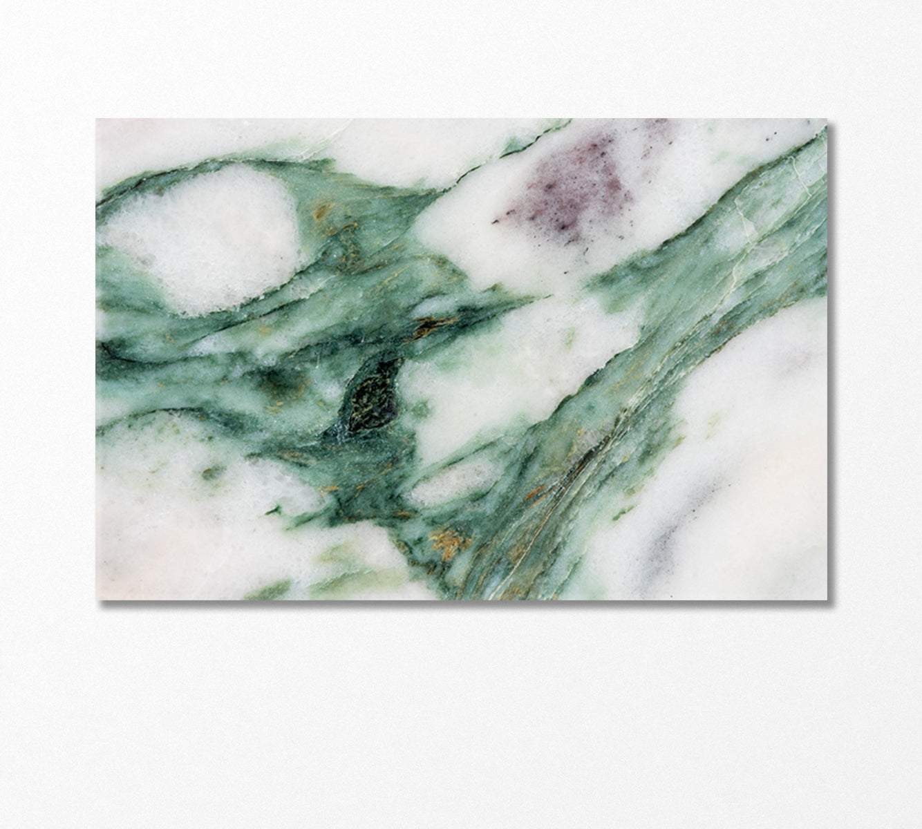 Deep Green Veins on White Marble Canvas Print-Canvas Print-CetArt-1 Panel-24x16 inches-CetArt