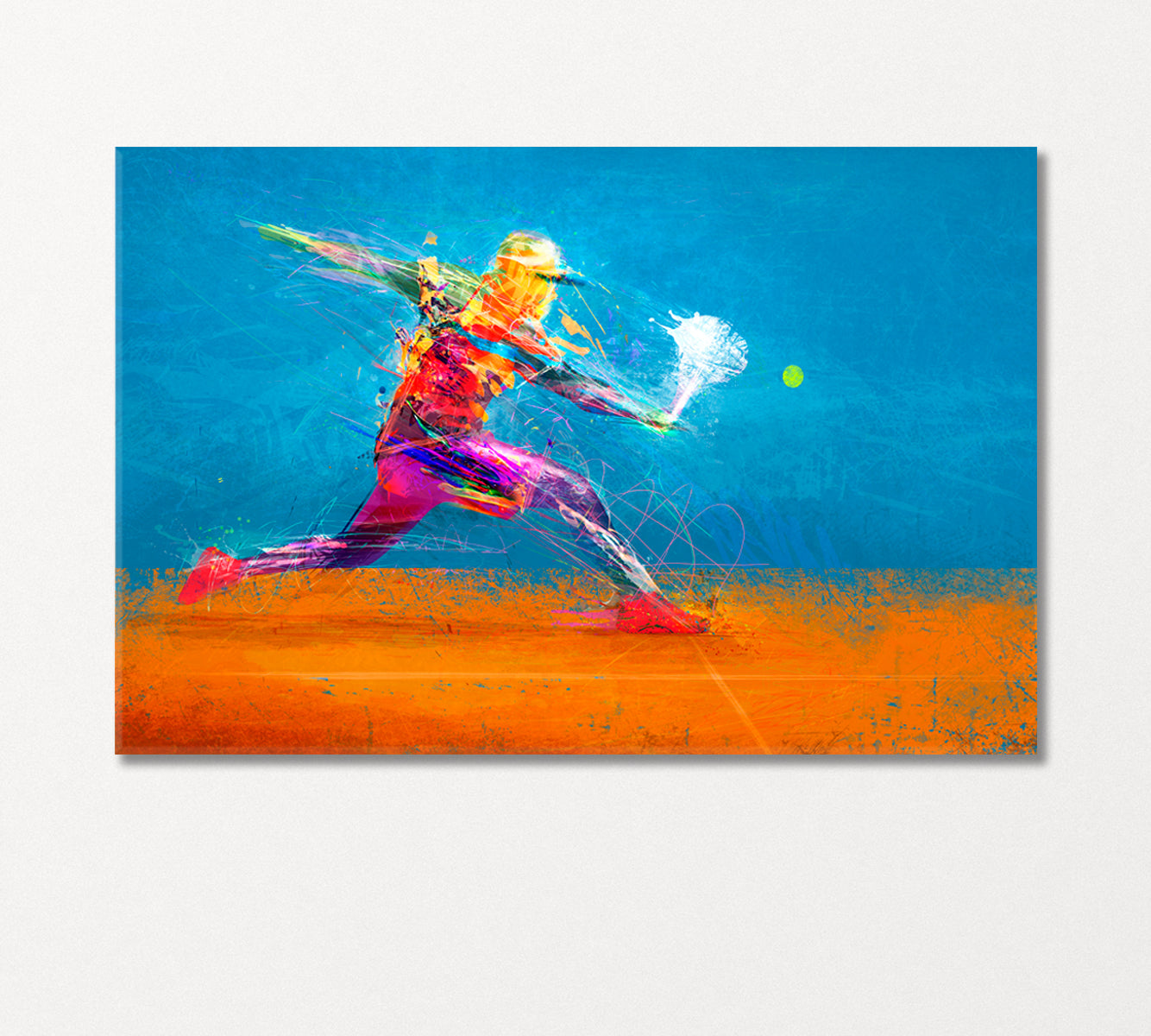 Abstract Tennis Player Canvas Print-CetArt-1 Panel-24x16 inches-CetArt
