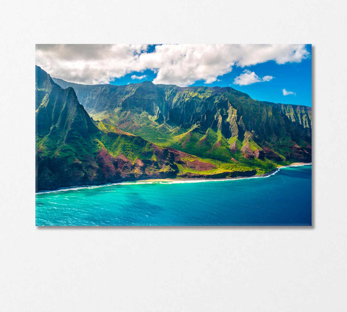 View on Napali Coast Kauai Island Hawaii Canvas Print-Canvas Print-CetArt-1 Panel-24x16 inches-CetArt