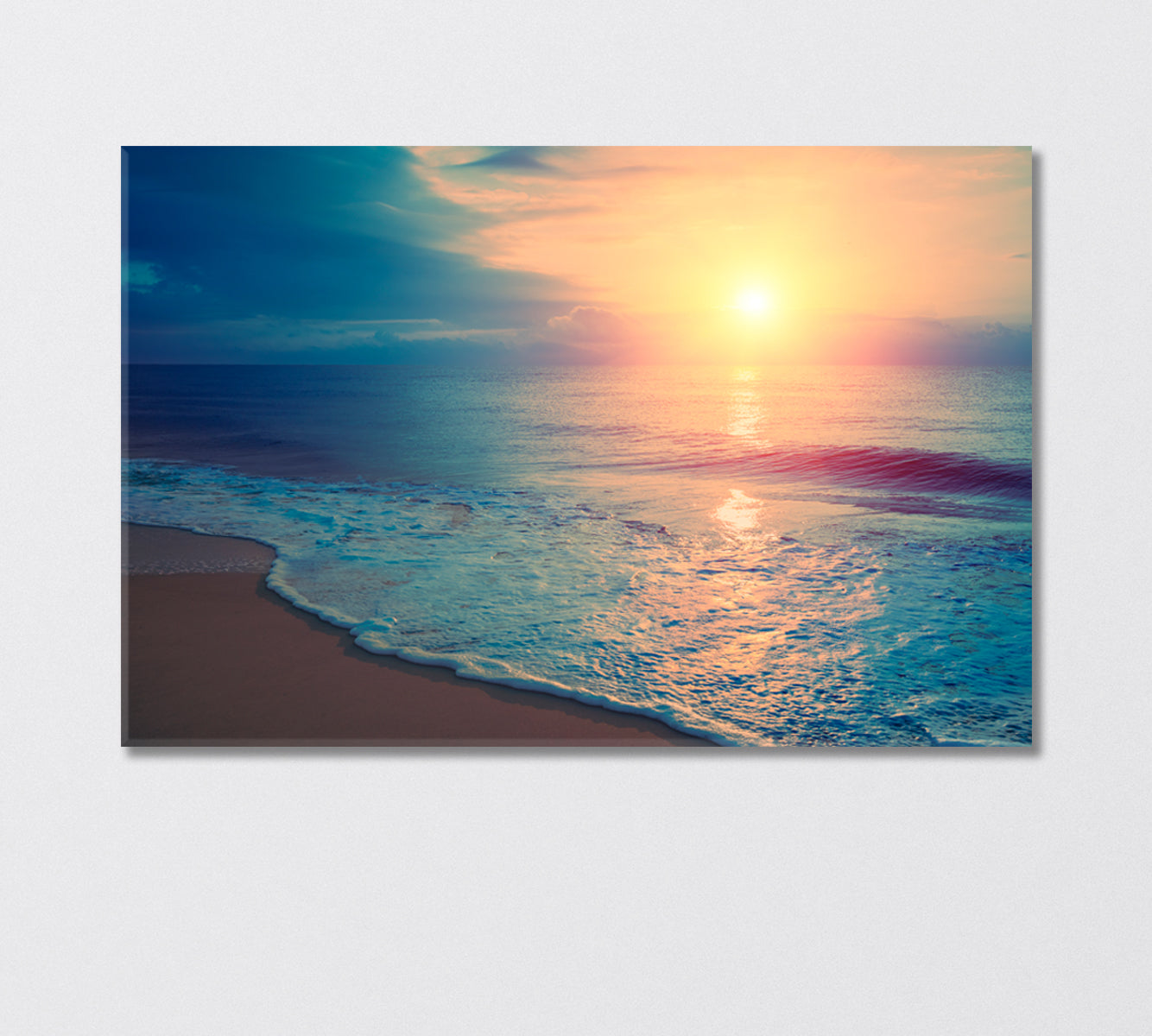 Seascape Sunrise over the Sea Canvas Print-Canvas Print-CetArt-1 Panel-24x16 inches-CetArt