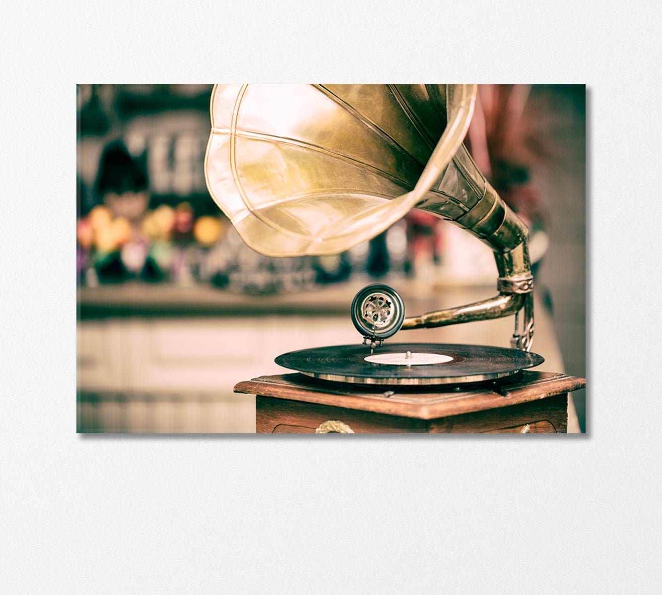Retro Gramophone Canvas Print-Canvas Print-CetArt-1 Panel-24x16 inches-CetArt