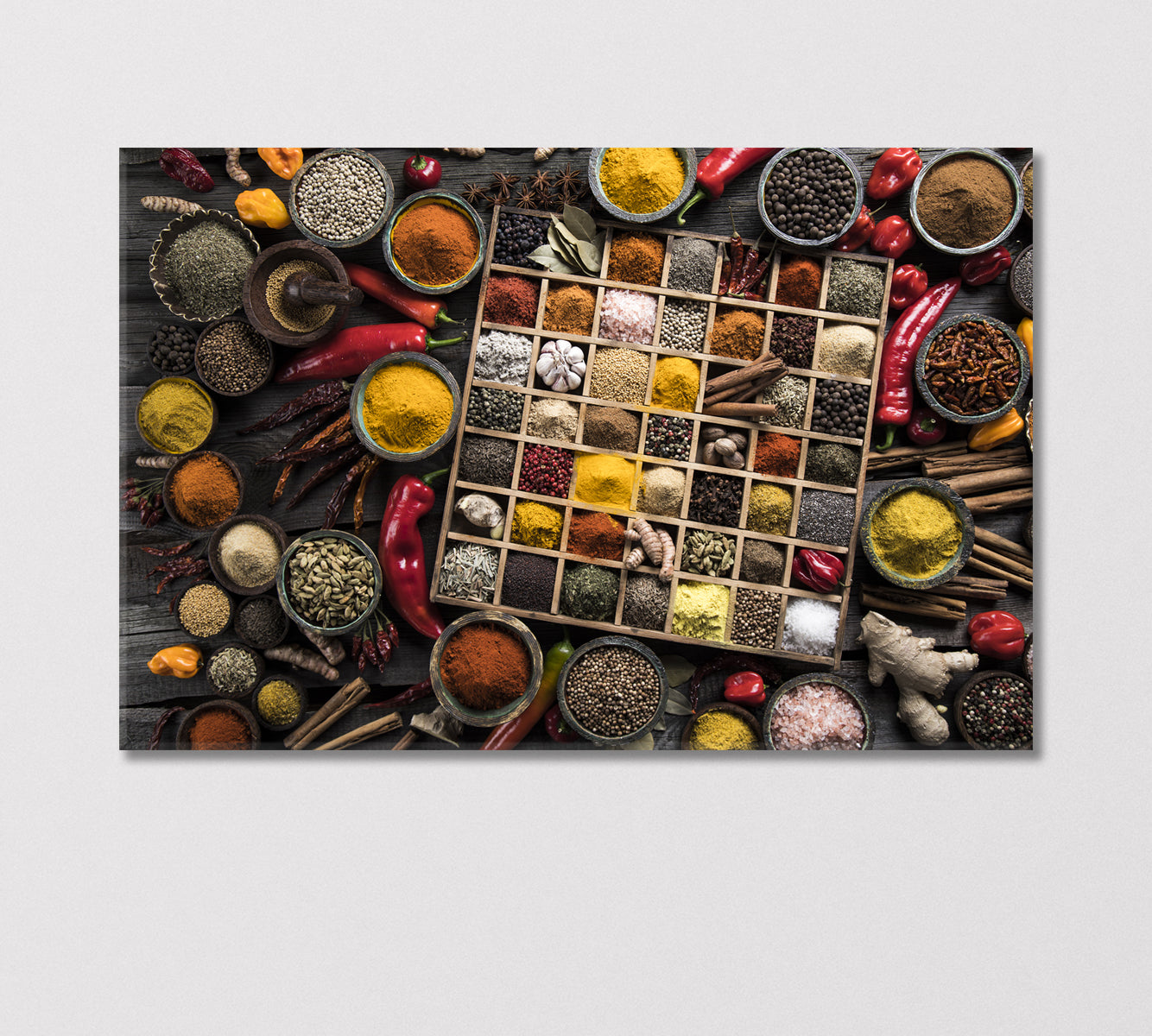 Variety of Spices and Herbs Canvas Print-Canvas Print-CetArt-1 Panel-24x16 inches-CetArt