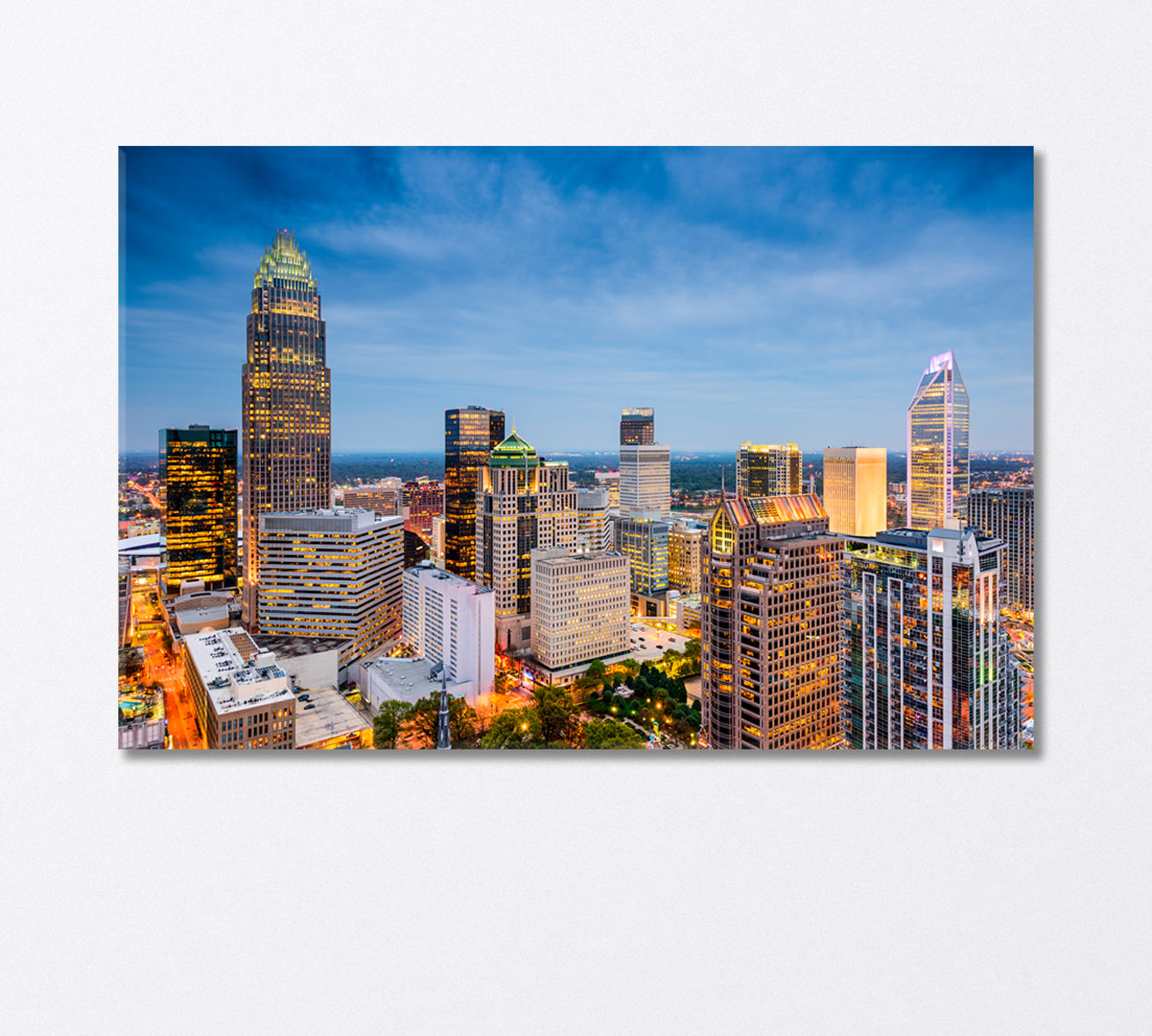 Charlotte Skyscrapers USA Canvas Print-Canvas Print-CetArt-1 Panel-24x16 inches-CetArt