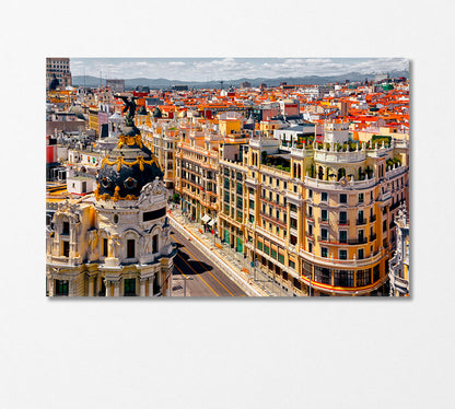 Madrid Cityscape Spain Canvas Print-Canvas Print-CetArt-1 Panel-24x16 inches-CetArt