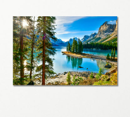 Maligne Lake in Jasper National Park Canada Canvas Print-Canvas Print-CetArt-1 Panel-24x16 inches-CetArt