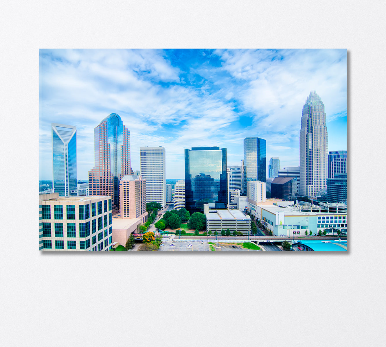 Skyscrapers Charlotte North Carolina USA Canvas Print-Canvas Print-CetArt-1 Panel-24x16 inches-CetArt