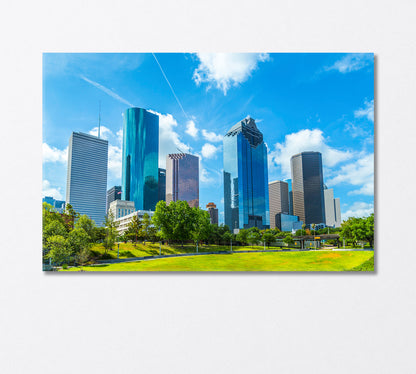 Texas Skyscrapers under the Blue Sky Canvas Print-Canvas Print-CetArt-1 Panel-24x16 inches-CetArt