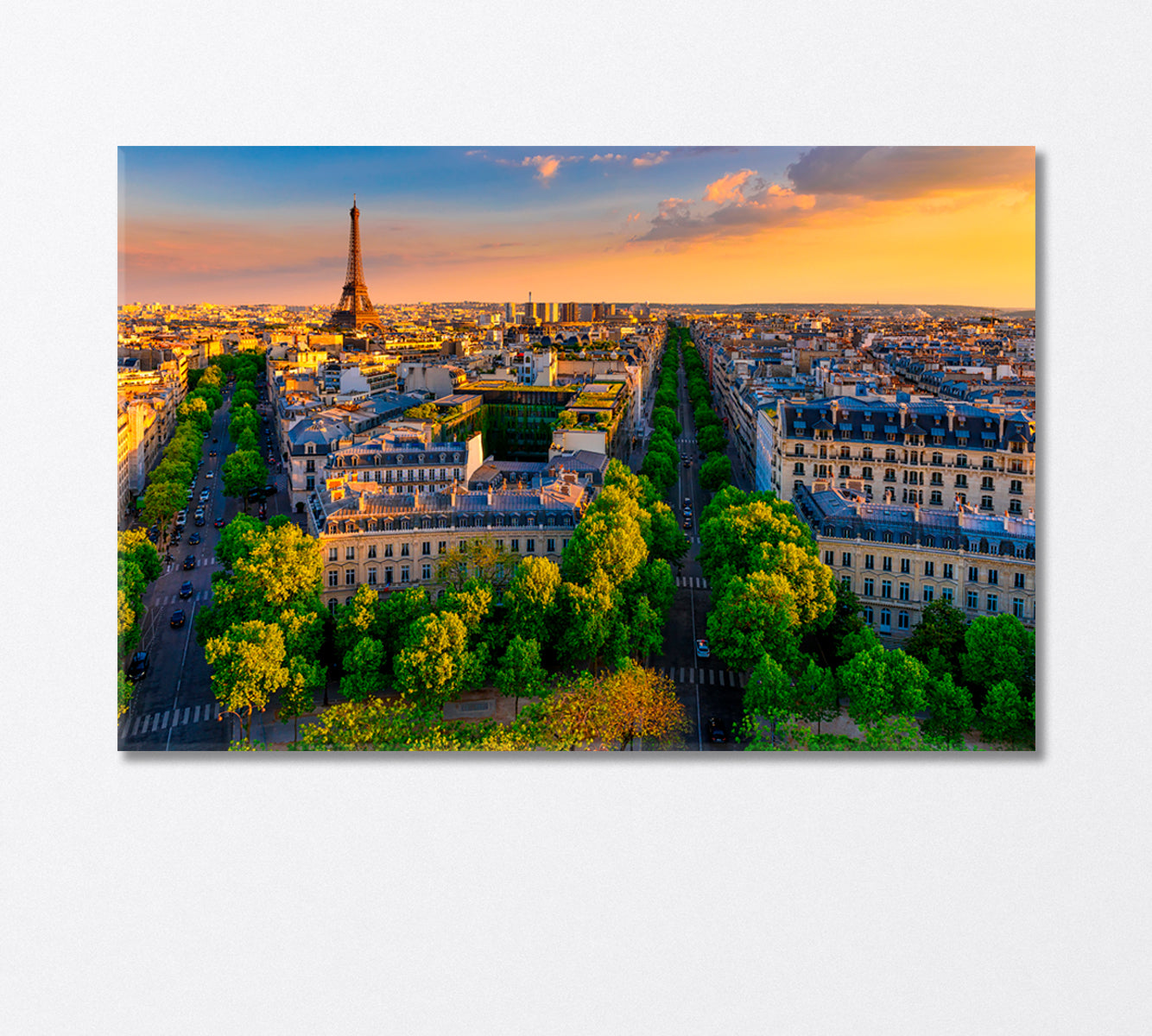 Panoramic View of Paris With the Eiffel Tower Canvas Print-Canvas Print-CetArt-1 Panel-24x16 inches-CetArt