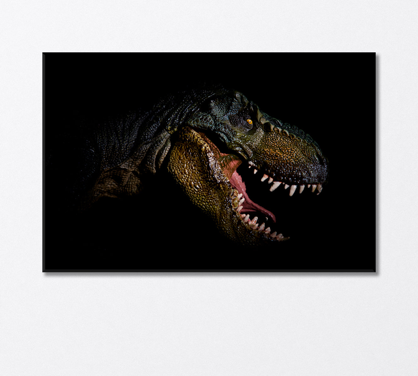 Dinosaur Head in the Dark Canvas Print-Canvas Print-CetArt-1 Panel-24x16 inches-CetArt