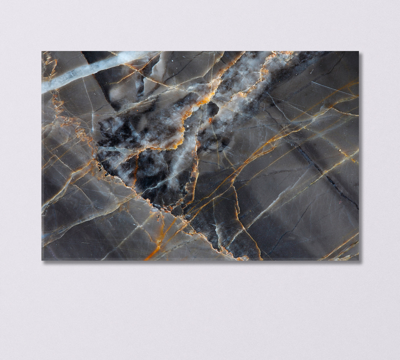 Yellow and Dark Gray Marble Canvas Print-Canvas Print-CetArt-1 Panel-24x16 inches-CetArt
