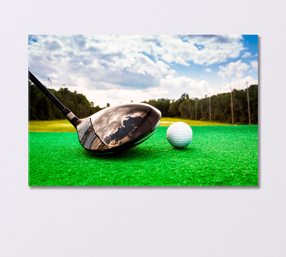 Golf Ball and Putter Canvas Print-Canvas Print-CetArt-1 Panel-24x16 inches-CetArt