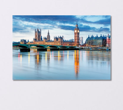London Big Ben and Houses of Parliament UK Canvas Print-Canvas Print-CetArt-1 Panel-24x16 inches-CetArt