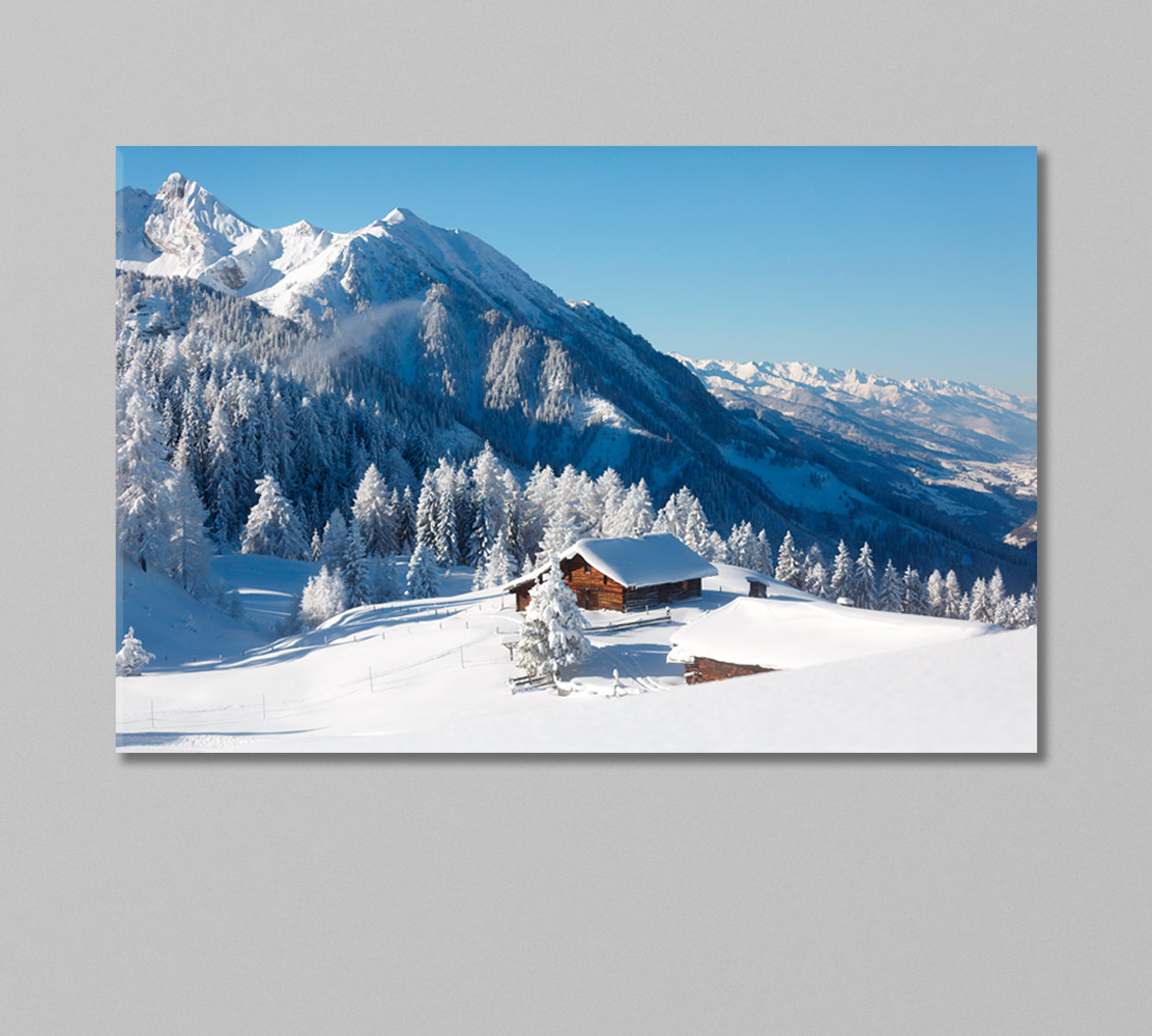 Picturesque Mountain Landscape with Lake Schlegeis Austria Canvas Print-Canvas Print-CetArt-1 Panel-24x16 inches-CetArt