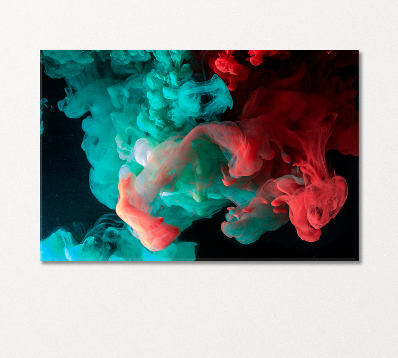 Abstract Red and Blue Smoke Canvas Print-Canvas Print-CetArt-1 Panel-24x16 inches-CetArt