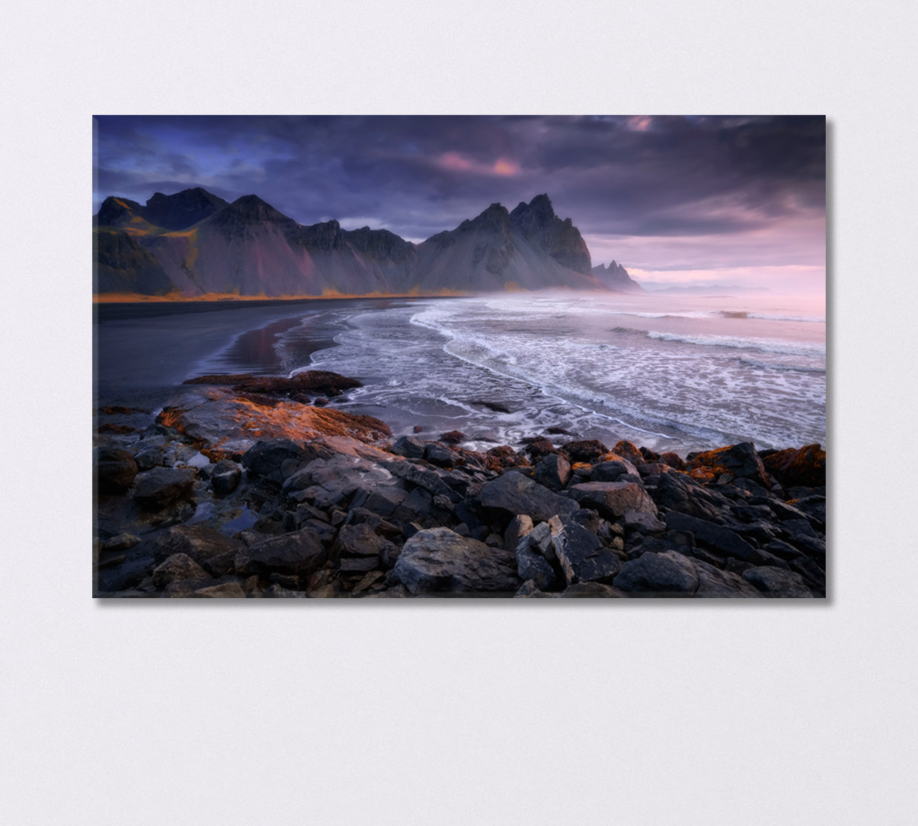 Mount Vestrahorn at Stokksnes Cape Iceland Canvas Print-Canvas Print-CetArt-1 Panel-24x16 inches-CetArt