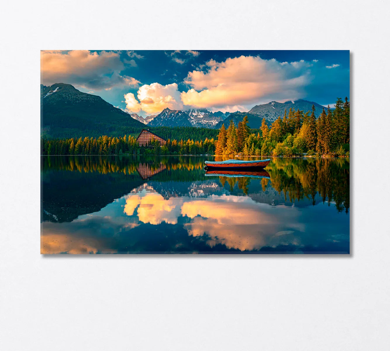 High Tatras Mountains — tranquil lake and peaks, canvas print