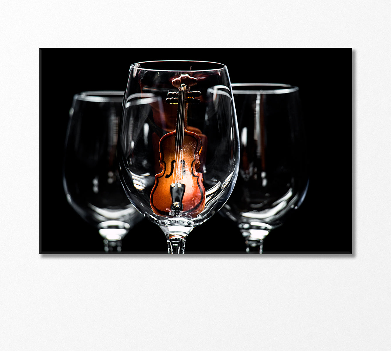 Miniature Violin in Glass Canvas Print-Canvas Print-CetArt-1 Panel-24x16 inches-CetArt