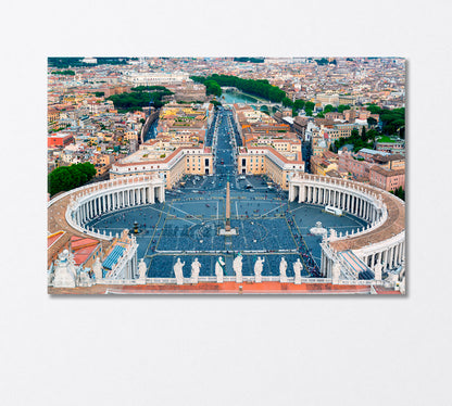 St Peter Square Vatican Rome Canvas Print-Canvas Print-CetArt-1 Panel-24x16 inches-CetArt