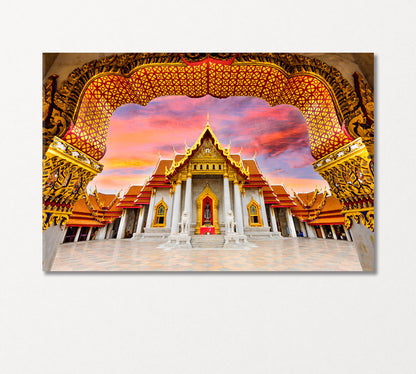 Temple Wat Benchamabophit of Bangkok Thailand Canvas Print-Canvas Print-CetArt-1 Panel-24x16 inches-CetArt