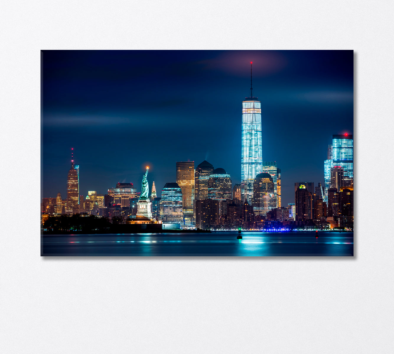 Statue Liberty Freedom Tower Empire State New York Canvas Print-Canvas Print-CetArt-1 Panel-24x16 inches-CetArt