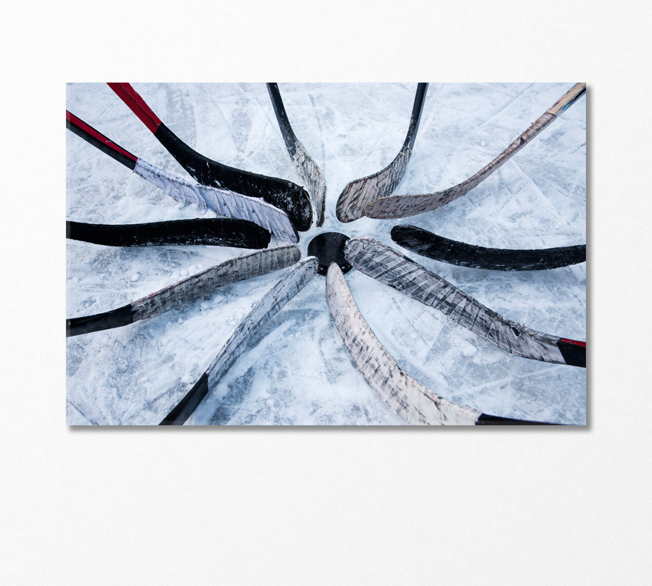 Eleven Hockey Players Canvas Print-Canvas Print-CetArt-1 Panel-24x16 inches-CetArt