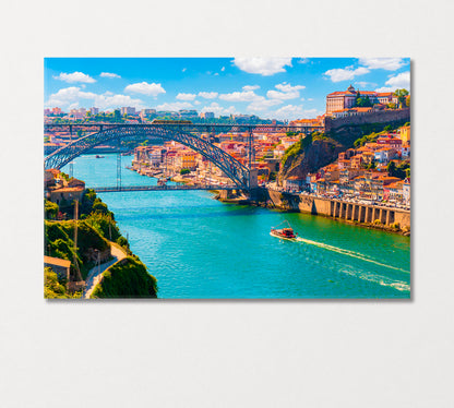 Porto Town on Douro River Portugal Canvas Print-Canvas Print-CetArt-1 Panel-24x16 inches-CetArt