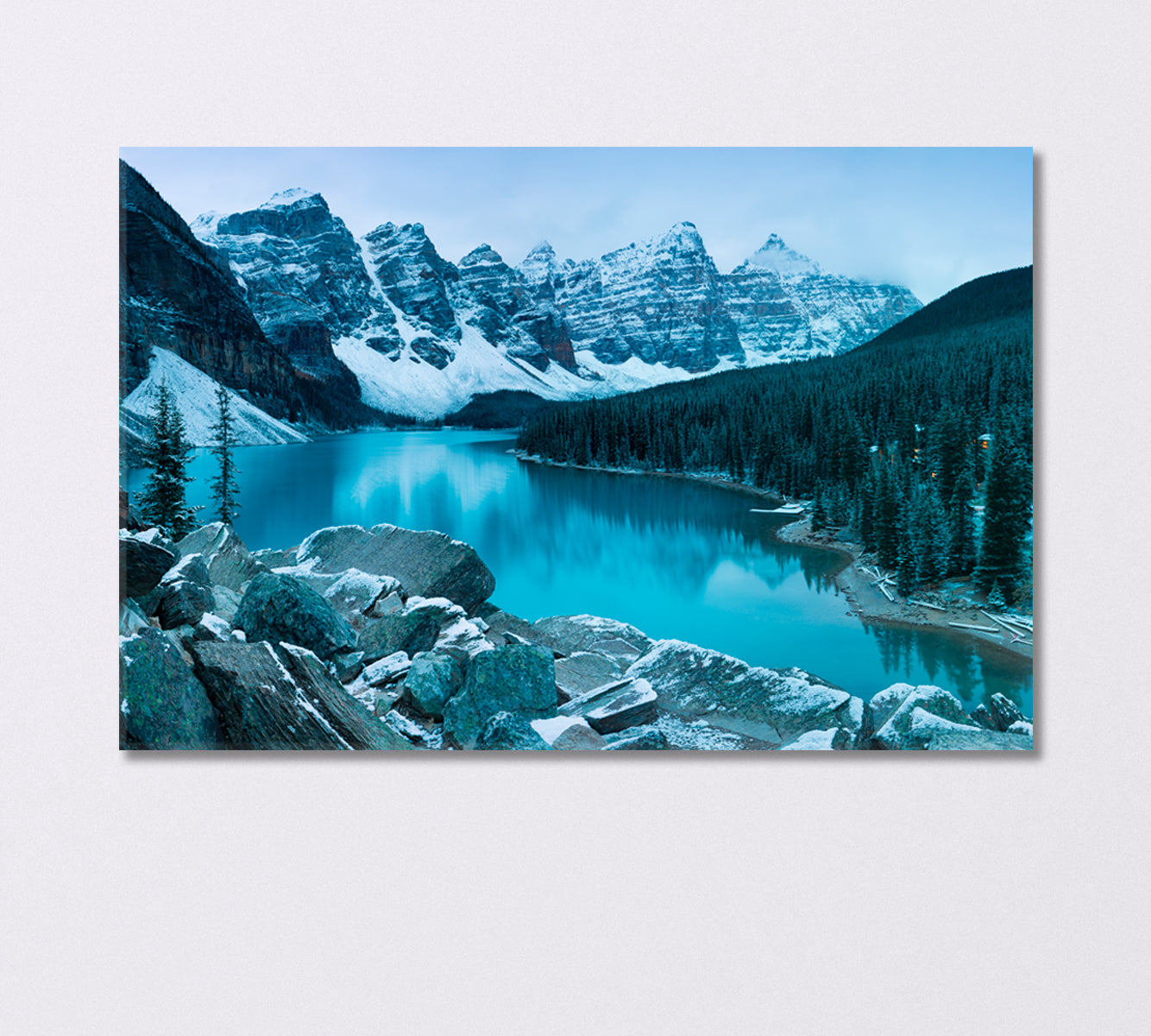 Winter Morning Moraine Lake Banff National Park Canada Canvas Print-Canvas Print-CetArt-1 Panel-24x16 inches-CetArt