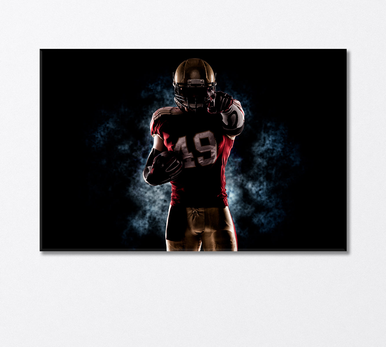 American Football Player in Dark Canvas Print-Canvas Print-CetArt-1 Panel-24x16 inches-CetArt