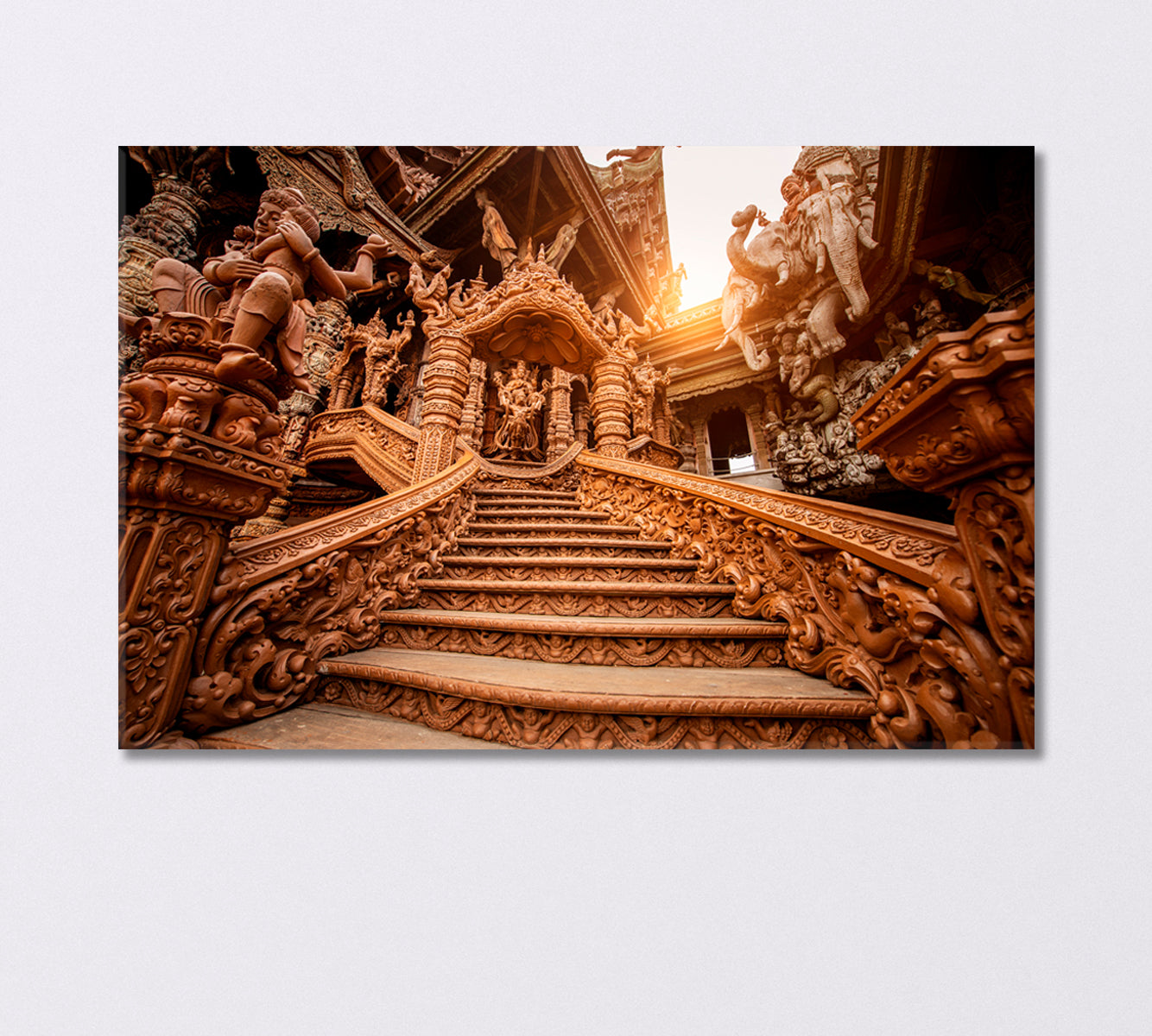 Temple of Truth in Naklua Pattaya Canvas Print-Canvas Print-CetArt-1 Panel-24x16 inches-CetArt