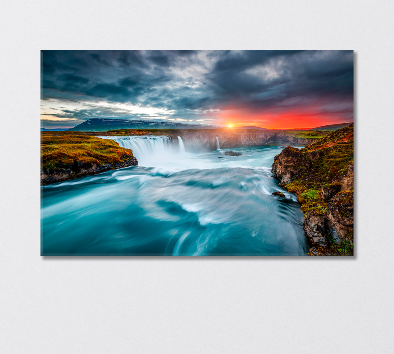 Godafoss Waterfall Iceland Canvas Print-Canvas Print-CetArt-1 Panel-24x16 inches-CetArt