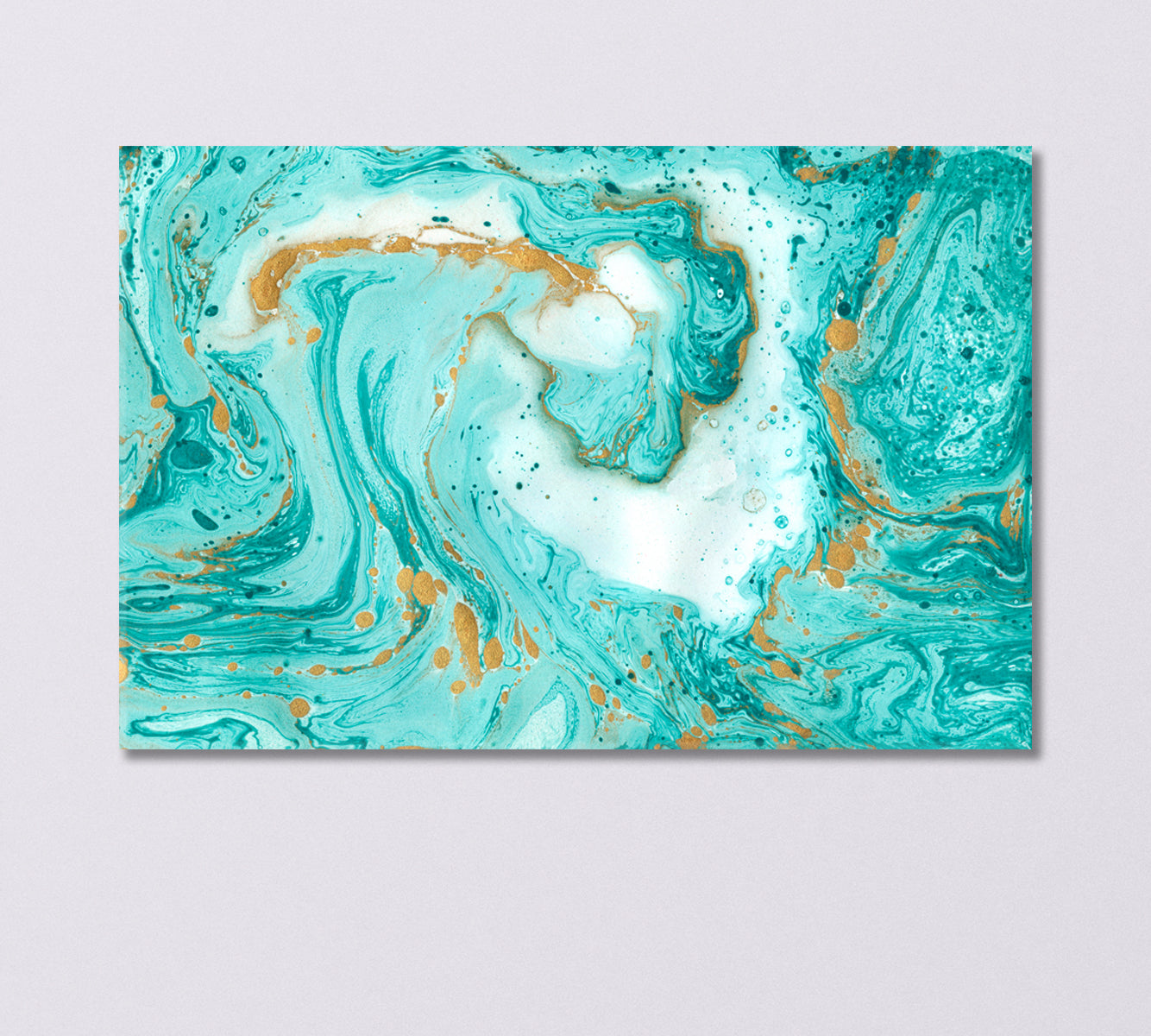 Creative Abstract Liquid Turquoise Pattern Canvas Print-Canvas Print-CetArt-1 Panel-24x16 inches-CetArt
