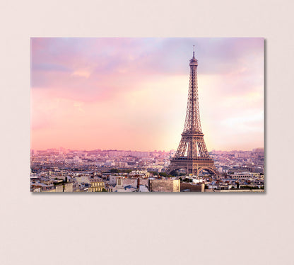 Panorama Paris and Eiffel Tower Canvas Print-Canvas Print-CetArt-1 Panel-24x16 inches-CetArt