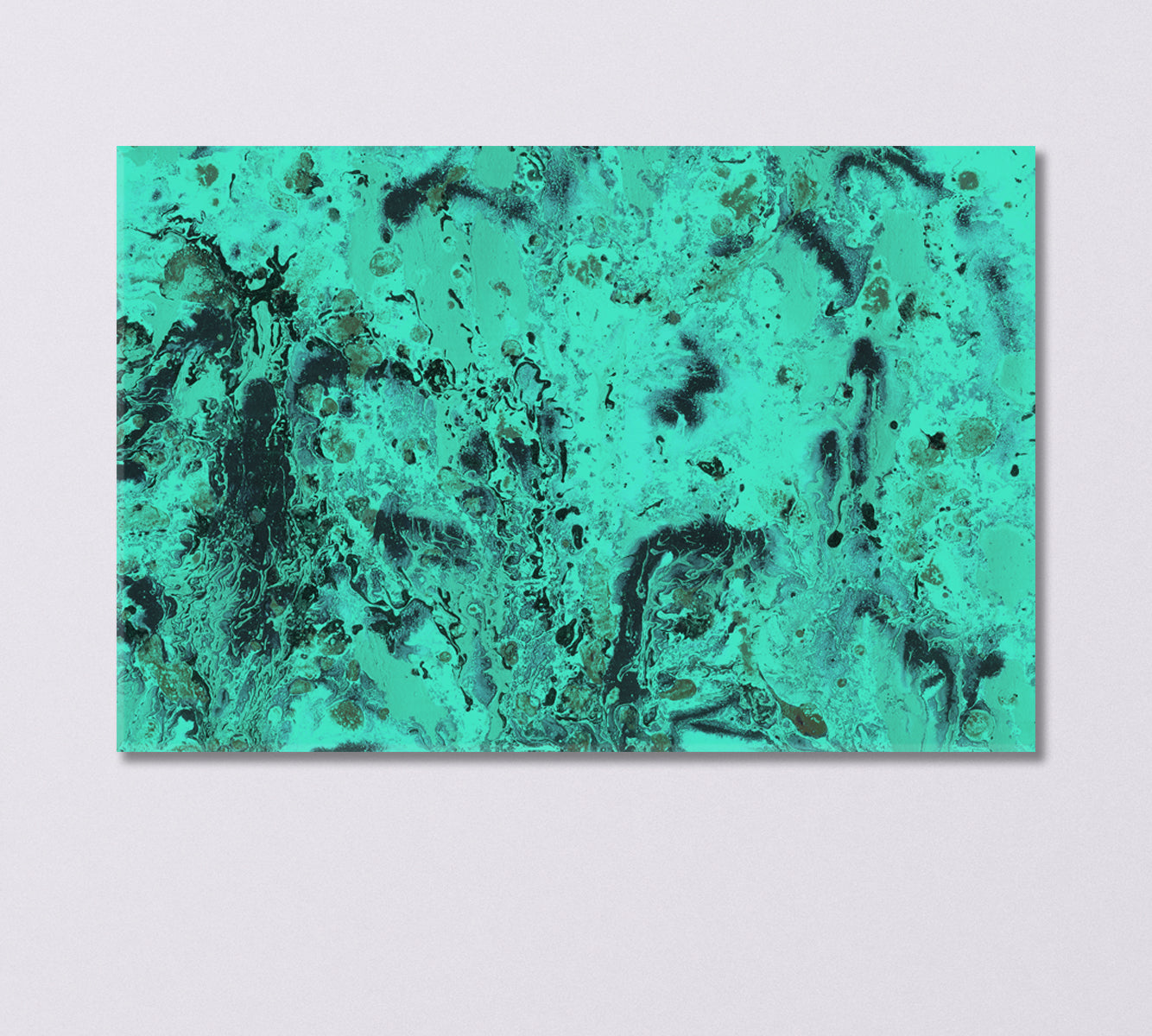 Abstract Turquoise Watercolor Splashes Canvas Print-Canvas Print-CetArt-1 Panel-24x16 inches-CetArt