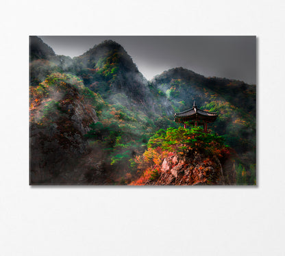 Gazebo on Top of Wollybong Mountain South Korea Canvas Print-Canvas Print-CetArt-1 Panel-24x16 inches-CetArt