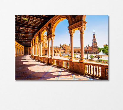 Columns and Arches at Spain Square Canvas Print-CetArt-1 Panel-24x16 inches-CetArt