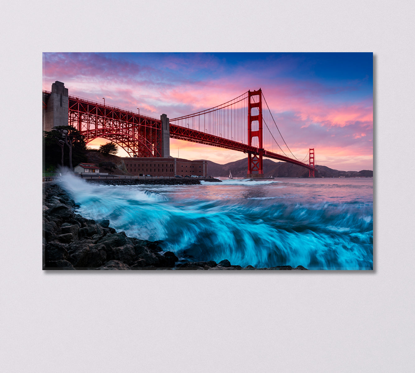 Golden Gate Bridge in San Francisco at Sunset Canvas Print-Canvas Print-CetArt-1 Panel-24x16 inches-CetArt